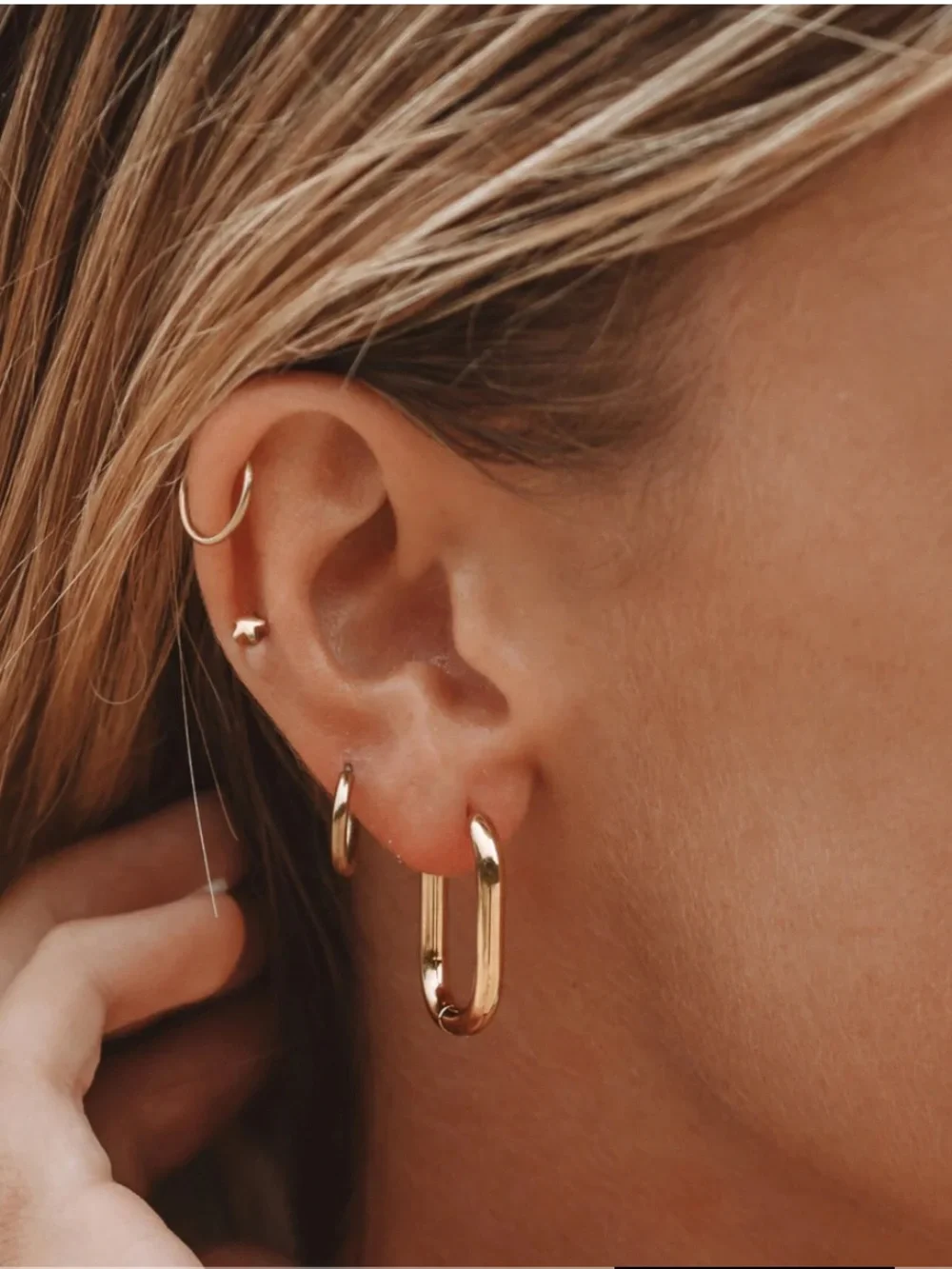 Brand new - Atolea Gold Oval Hoop Earrings
